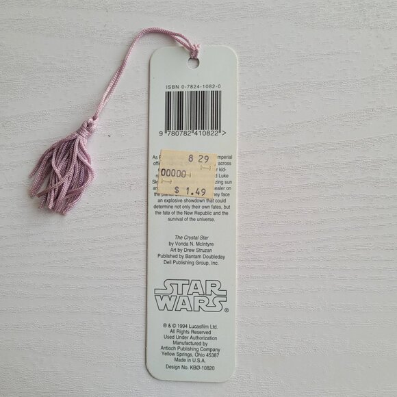 Vintage 90s Star Wars Lucas Films Antioch Crystal Tassel Bookmark 1994 KBO-10829 - Picture 6 of 9